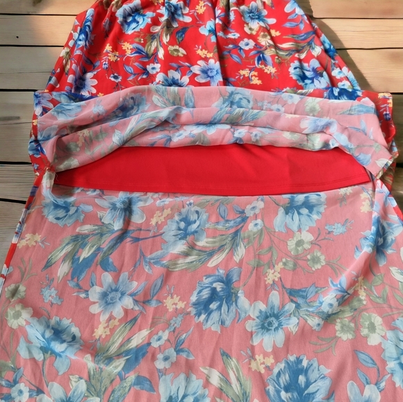 Emma & Michelle Floral Ruffled Cold Shoulder Maxi Dress - Picture 5 of 12